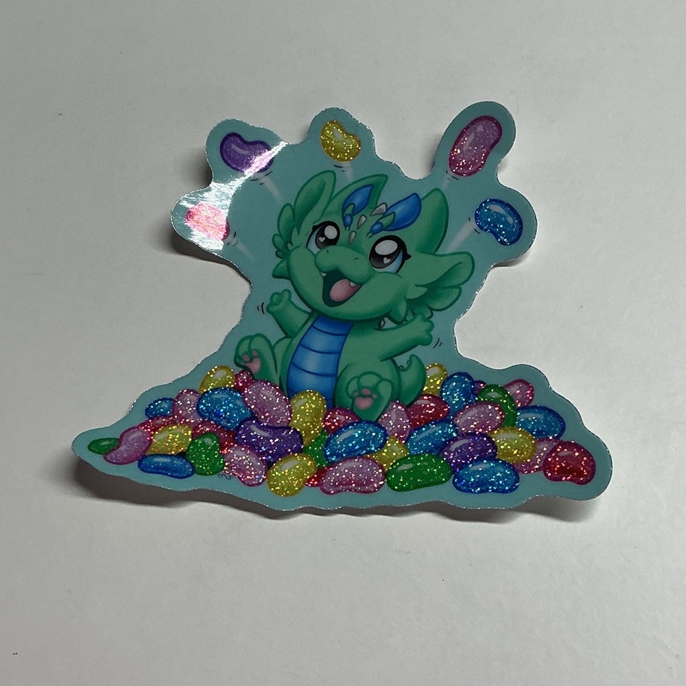 JUMBO Cute Dragon Sticker with Colorful Jelly Beans